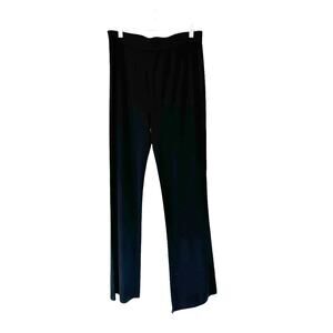 Misook Pants Black Basic Stretch Relaxed Pull On Knit Straight Leg Medium